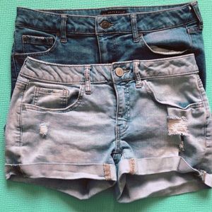 Two pairs of jean shorts